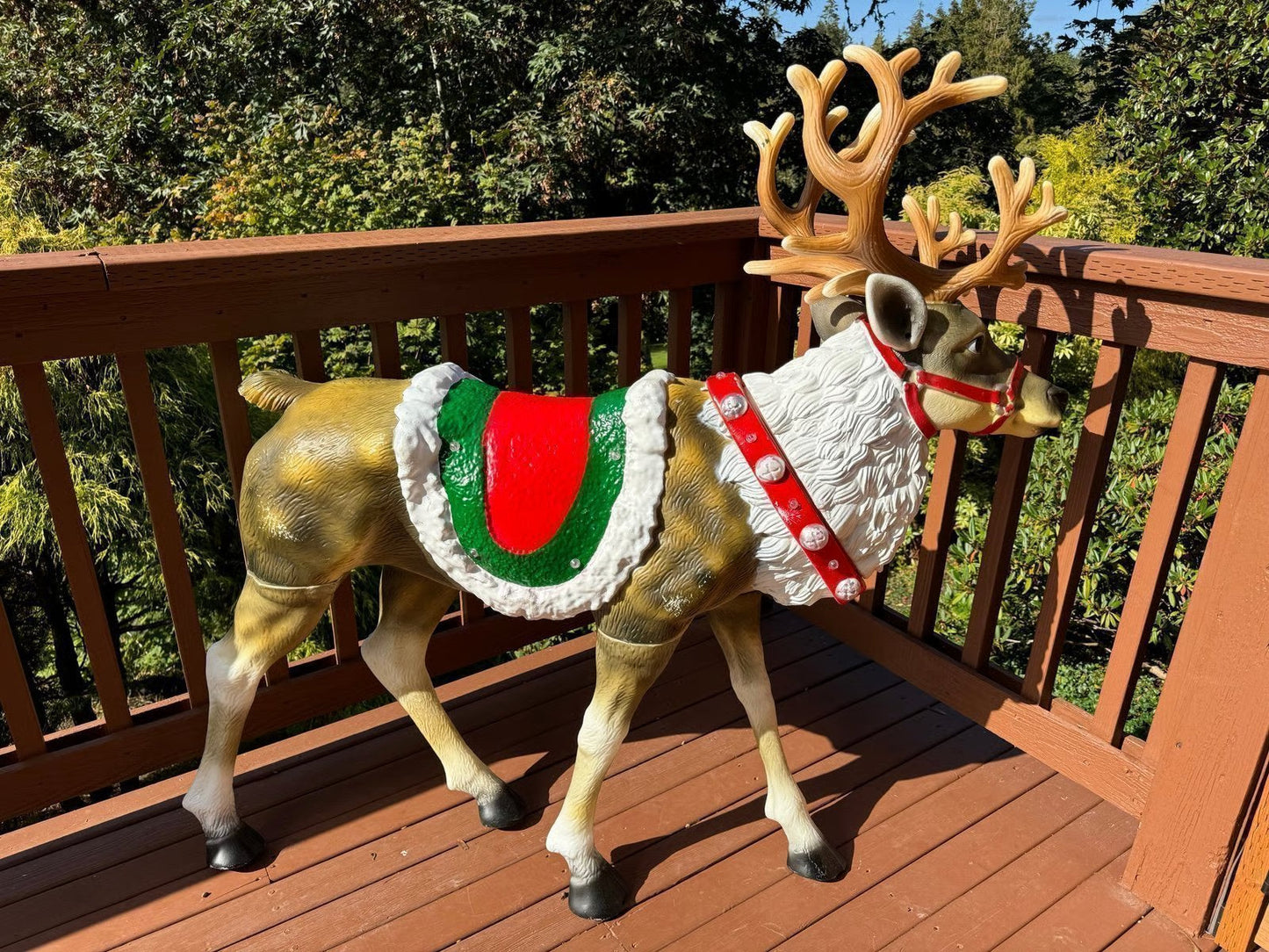 RARE! Original 4.5 ft. Life-size Buck Reindeer Blowmold with LED Lights