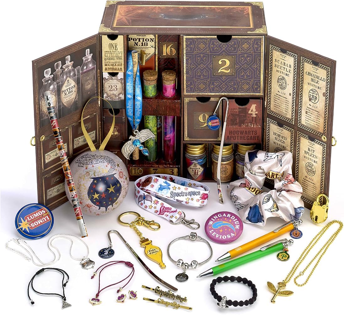 The Carat Shop – Official Harry Potter Potions Advent Calendar – 24 Jewellery & Accessory Gifts – Harry Poter Gifts – Harry Potter Merchandise