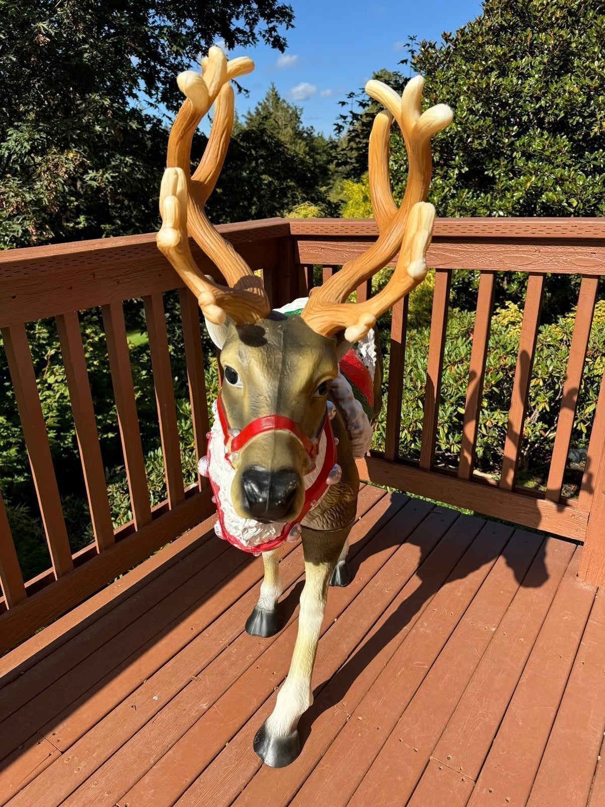 RARE! Original 4.5 ft. Life-size Buck Reindeer Blowmold with LED Lights